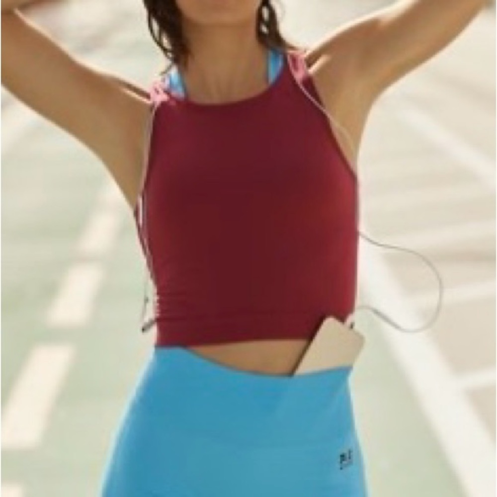 Anthropologie The Reegan Seamless Ribbed Crop Tank Top